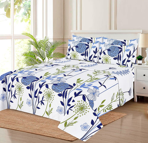 Blue Botanical Floral Comforter Set